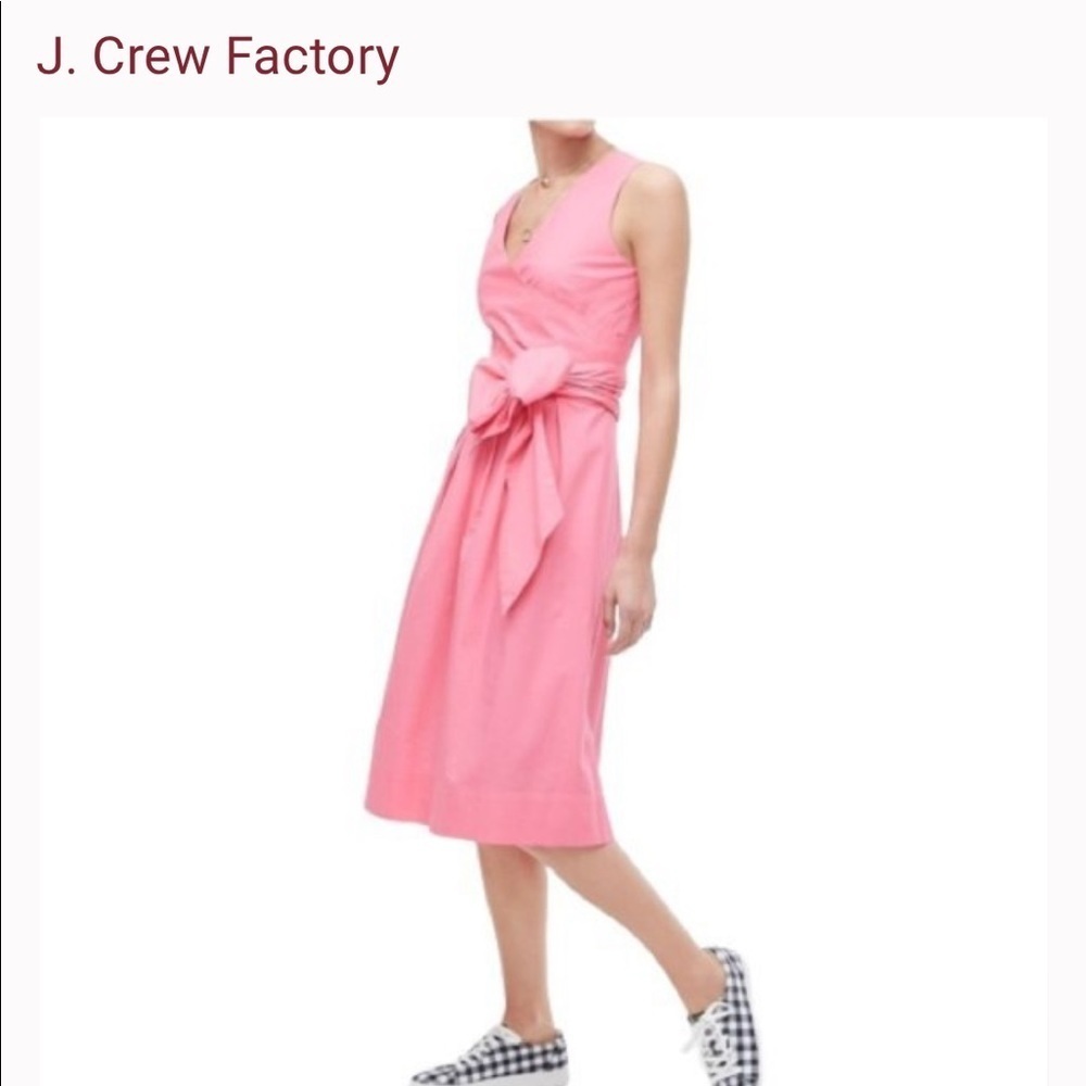 J. CREW FACTORY bubblegum Pink Wrap Knee Length Dress size 8